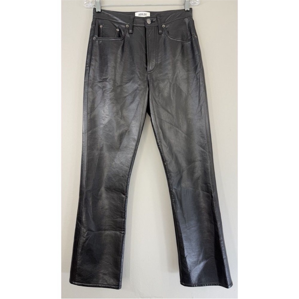 AGOLDE Recycled Leather Blend Relaxed Boot Detox Pant Women’s 25 Black‎